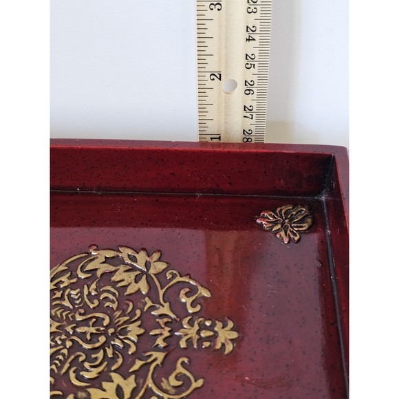 Croscill Home Imperial Bedding Coord Wood Dressing Tray Vanity Night Stand Red - Picture 9 of 16